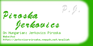 piroska jerkovics business card